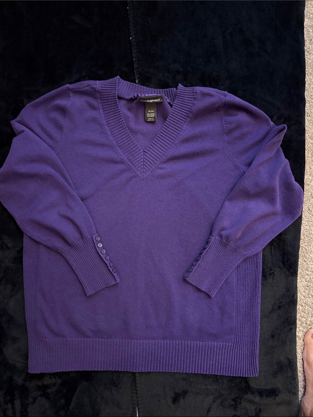 Lane Bryant Deep Purple V-Neck Sweater